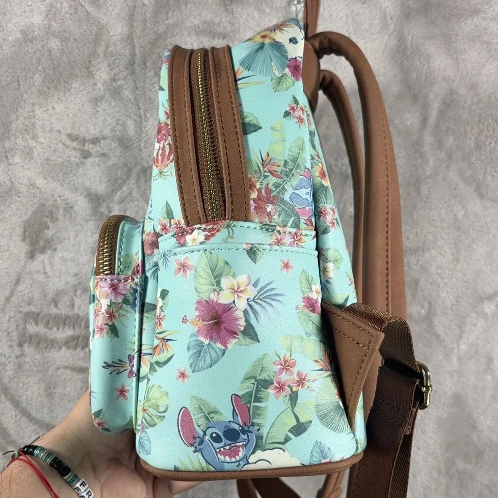 Loungefly Disney Lilo & Stitch Tropical Floral Mini Backpack Bag AOP